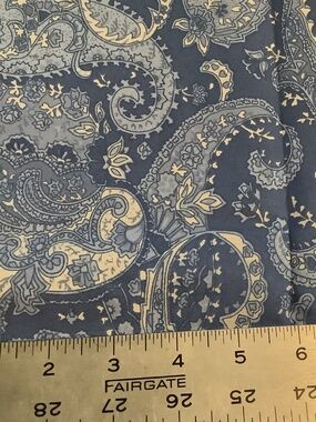 Blue Paisley Scroll Cotton Fabric